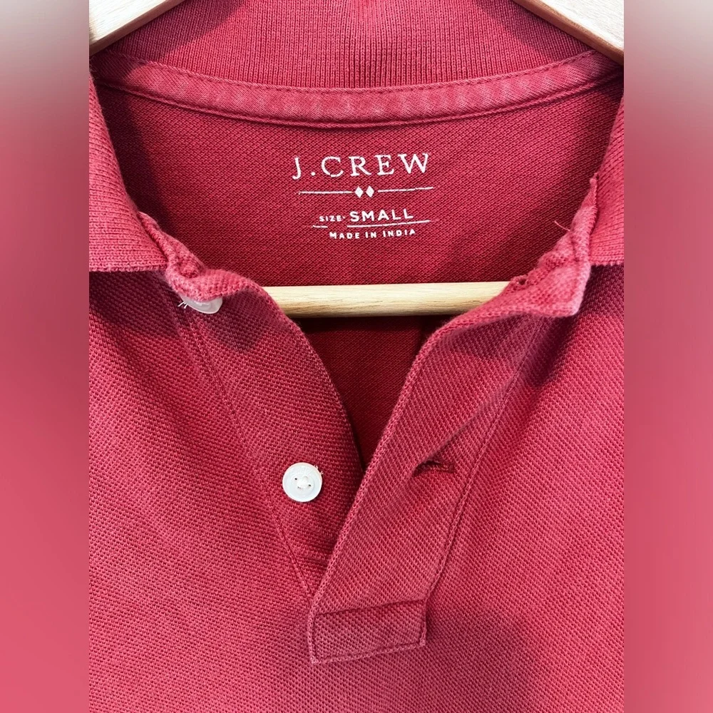 J. Crew Stone-washed Red Polo Shirt